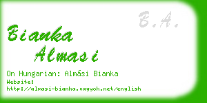 bianka almasi business card